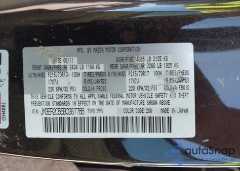 2011 Mazda Cx-7 I Touring z USA, uszkodzony, nr VIN JM3ER2C55B0387766